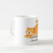 Aangepaste Cute Bookish Cat Lover Koffiemok (Voorkant links)