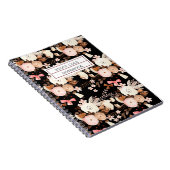 Aangepaste Cute Brown Pink Waterverf Floral Notitieboek (Rechterzijde)