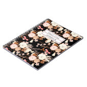 Aangepaste Cute Brown Pink Waterverf Floral Notitieboek (Linkerzijde)