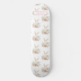 Aangepaste Cute Bunny Rabbit Floral Persoonlijk Skateboard