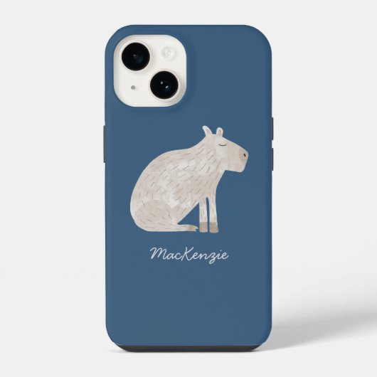 Aangepaste Cute Capybara iPhone Hoesje (Achterkant)