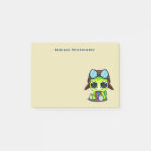 Aangepaste Cute Cartoon Turtle in Aviator Pet Post-it® Notes (Voorkant)