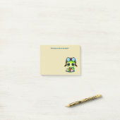 Aangepaste Cute Cartoon Turtle in Aviator Pet Post-it® Notes (Op bureau)