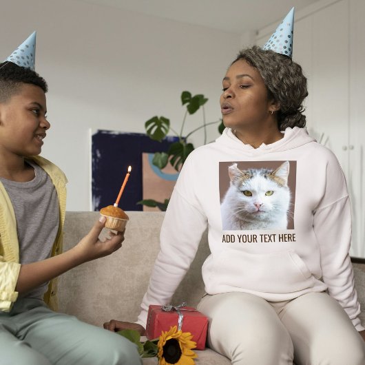 Aangepaste Cute Cat Lover Asbruine Tekst Huisdier Hoodie