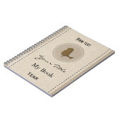 Aangepaste Cute Chic Gold Bird Linen Kijk uit Notitieboek (Linkerzijde)