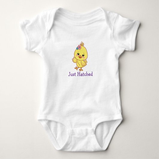 Aangepaste Cute Chick Baby, Baby Shower Romper (Voorkant)