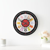 Aangepaste Cute Chinese Zodiac Circle Clocks Grote Klok (Huis)