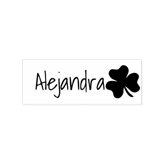 Aangepaste Cute Cloverleaf Clover Name Custom Rubberstempel (Afrduk)
