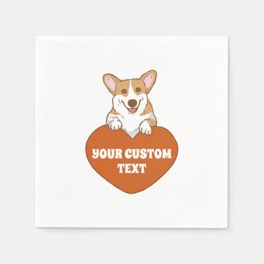 Aangepaste Cute Corgi Puppy Dog Servet (Voorkant)