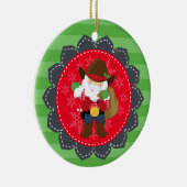 Aangepaste Cute Cowboy Santa Clause Western Keramisch Ornament (Rechts)