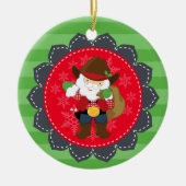 Aangepaste Cute Cowboy Santa Clause Western Keramisch Ornament (Voorkant)