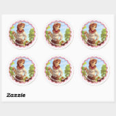 Aangepaste Cute Cowgirl Ronde Sticker (Vel)
