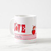 Aangepaste Cute Crawfish Lobster Love Koffiemok (Voorkant links)
