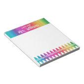 Aangepaste Cute Crayon Rainbow Teacher Blocnote (Schuin)
