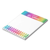 Aangepaste Cute Crayon Rainbow Teacher Blocnote (Linkerzijde)