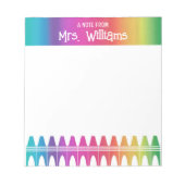 Aangepaste Cute Crayon Rainbow Teacher Blocnote (Voorkant)