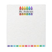 Aangepaste Cute Crayon Teacher-laptop Notitieblok (Voorkant)