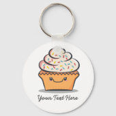 Aangepaste Cute Cupcake-Sleutelhanger Sleutelhanger (Voorkant)