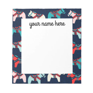 Aangepaste Cute Dala Horses-laptop Notitieblok