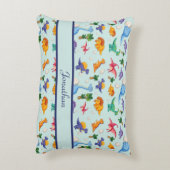 Aangepaste Cute Dinosaurs Blue Boy Baby Accent Kussen (Achterkant (Verticaal))