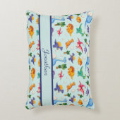 Aangepaste Cute Dinosaurs Blue Boy Baby Accent Kussen (Voorkant(Verticaal))