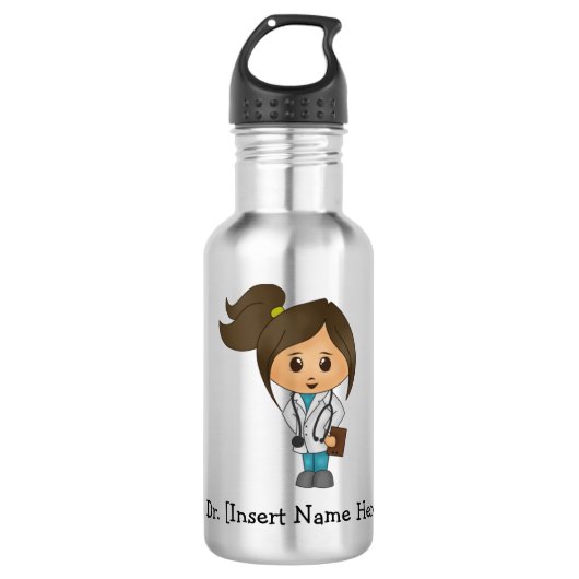 Aangepaste Cute Doctor Vrouwen Water Fles (Voorkant)