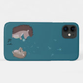 Aangepaste cute egel met kaarelions Case-Mate iPhone case (Achterkant (horizontaal))