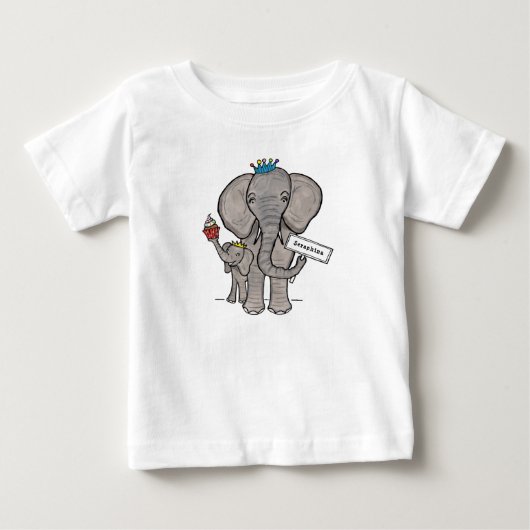 Aangepaste Cute Elephant en Baby (Voorkant)