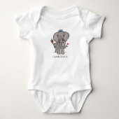 Aangepaste Cute Elephant en Baby Romper (Voorkant)