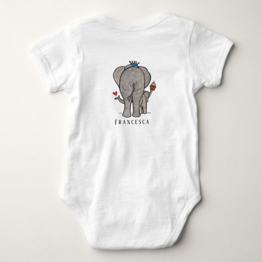 Aangepaste Cute Elephant en Baby Romper (Achterkant)