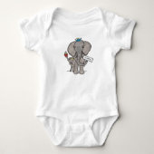 Aangepaste Cute Elephant en Baby Romper (Voorkant)