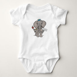 Aangepaste Cute Elephant en Baby Romper