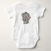 Aangepaste Cute Elephant en Baby Romper (Achterkant)