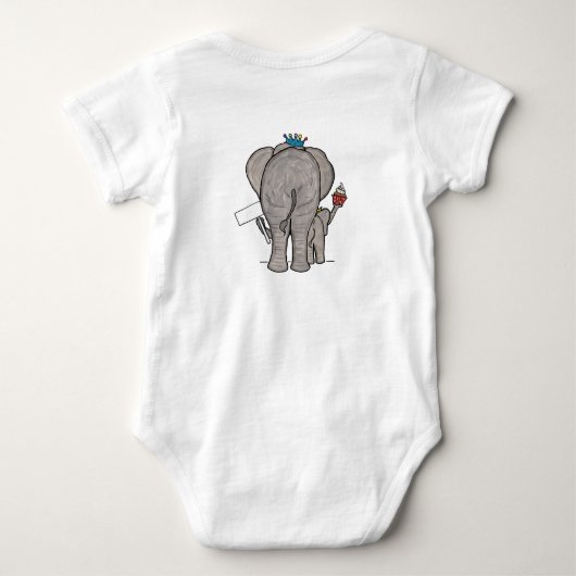 Aangepaste Cute Elephant en Baby Romper (Achterkant)