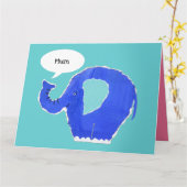 Aangepaste Cute Elephant Moederdag Kaart (Gele Bloem)