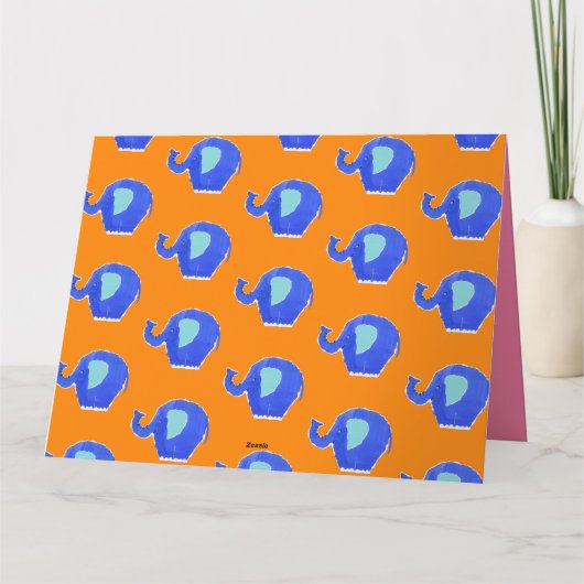 Aangepaste Cute Elephant Moederdag Kaart (Achterkant)