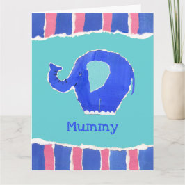 Aangepaste Cute Elephant Moederdag Kaart