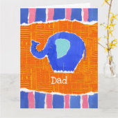 Aangepaste Cute Elephant Vaderdag Kaart (Gele Bloem)