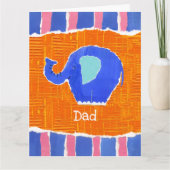Aangepaste Cute Elephant Vaderdag Kaart (Voorkant)