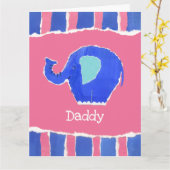 Aangepaste Cute Elephant Vaderdag Kaart (Gele Bloem)