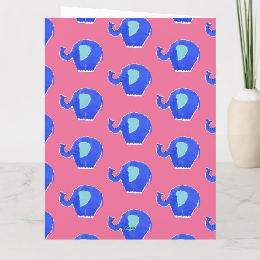 Aangepaste Cute Elephant Vaderdag Kaart (Achterkant)