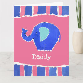Aangepaste Cute Elephant Vaderdag Kaart