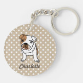 Aangepaste Cute English Bulldog Sleutelhanger (Achterkant)