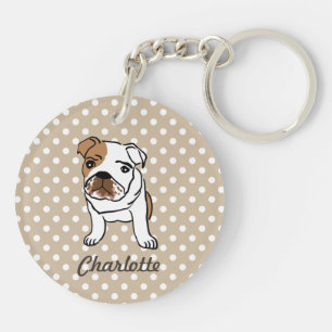 Aangepaste Cute English Bulldog Sleutelhanger
