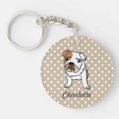 Aangepaste Cute English Bulldog Sleutelhanger (Voorkant)