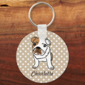 Aangepaste Cute English Bulldog Sleutelhanger (Voorkant)