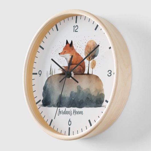 Aangepaste Cute Fox Clock (Hoek)