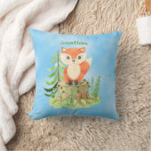 Aangepaste Cute Fox op een Stump Kussen (Deken)