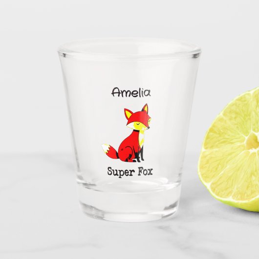 Aangepaste Cute Fox  Shot Glas (Voorkant)
