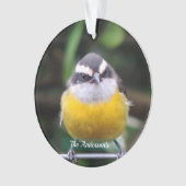 Aangepaste Cute Gele Borst Vogel Foto Gepersonalis Ornament (voorkant)
